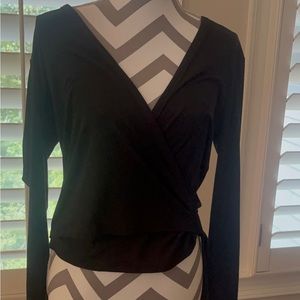 Crossed black long sleeve shirt